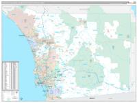 San Diego Carlsbad Metro Area Wall Map